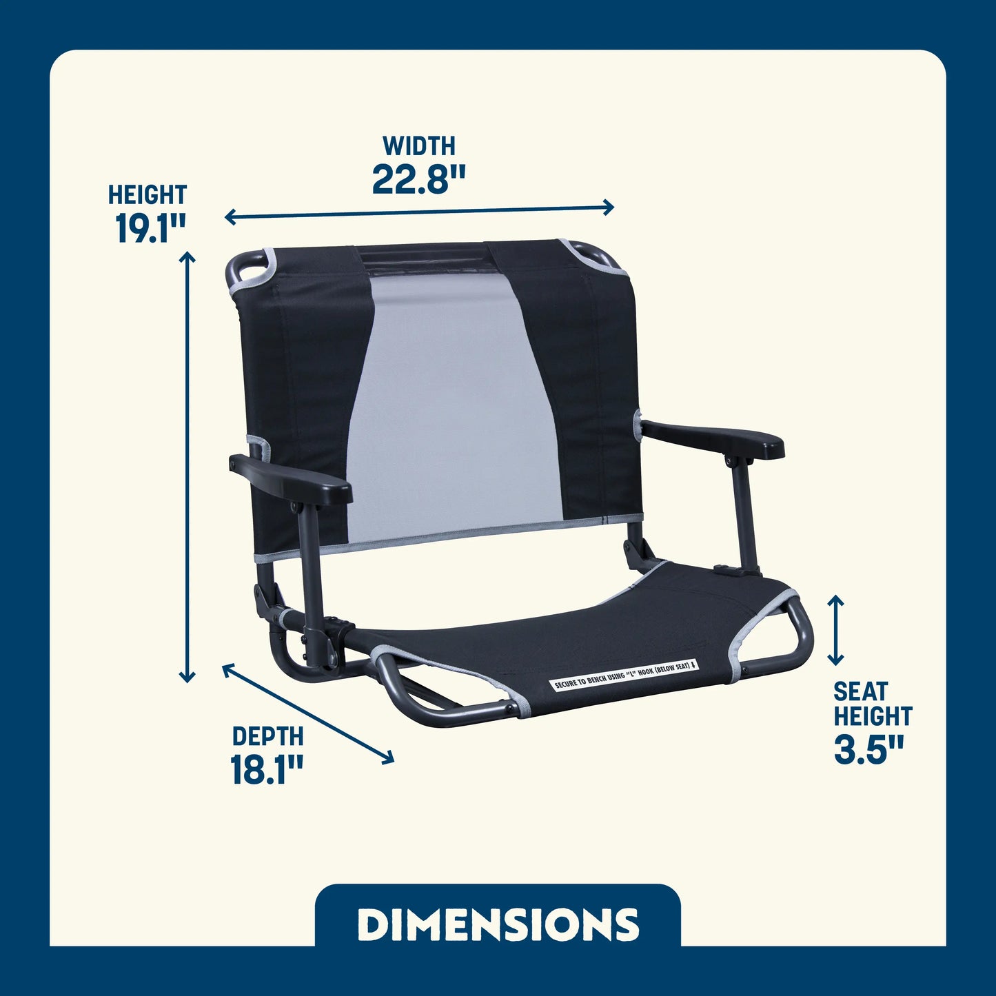 Big Comfort Stadium Chair™ with Armrests - Home Team Comfort