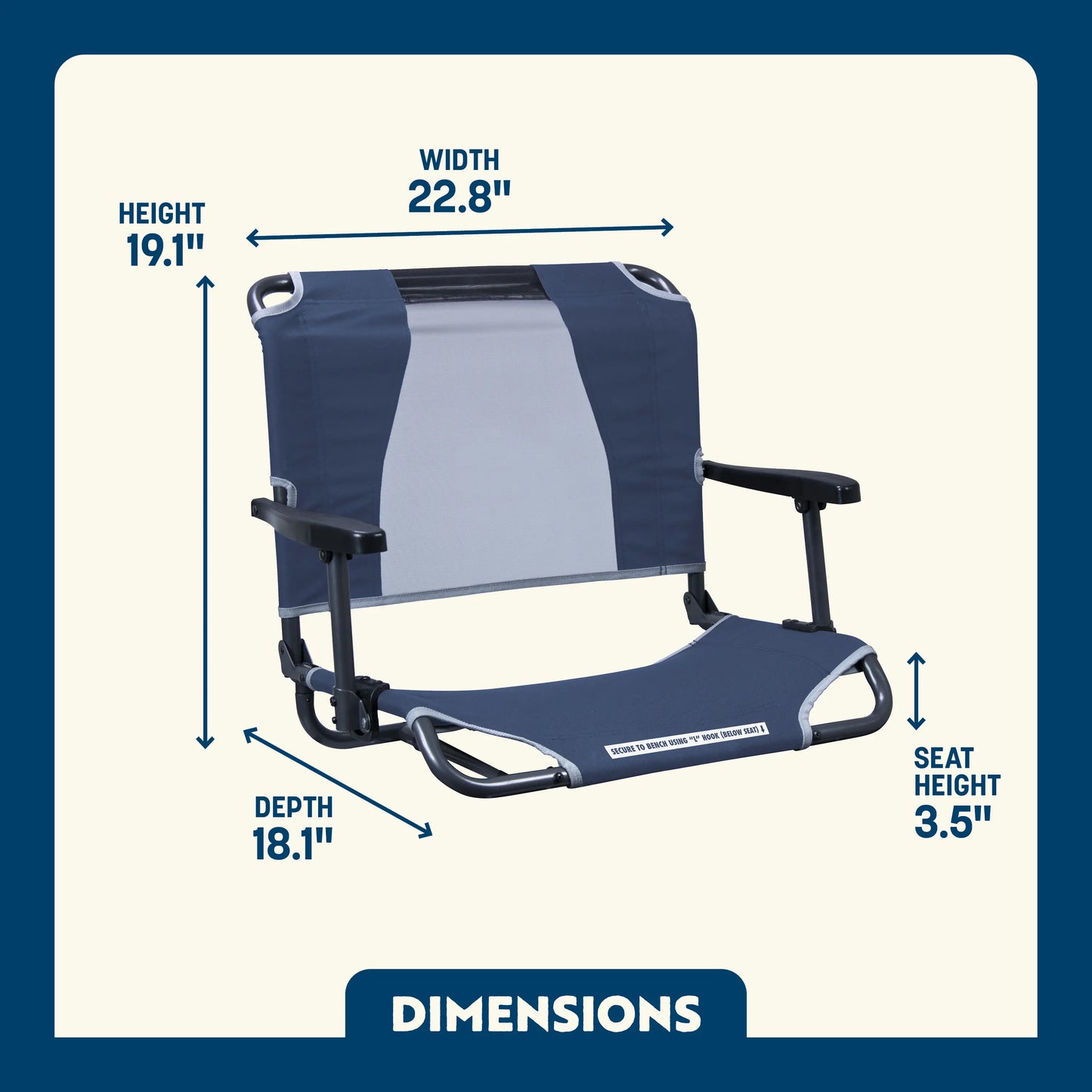Big Comfort Stadium Chair™ with Armrests - Home Team Comfort