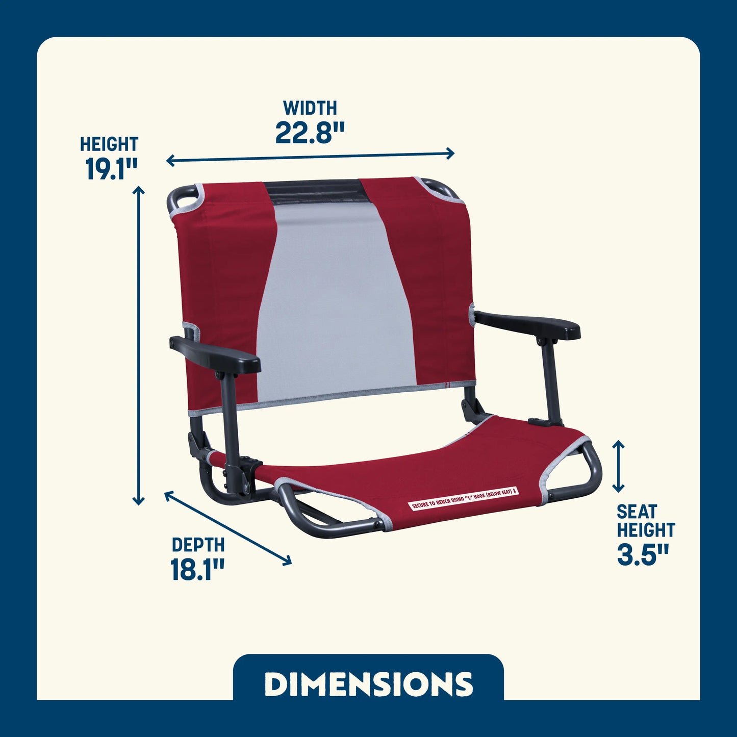 Big Comfort Stadium Chair™ with Armrests - Tailgate Comfort