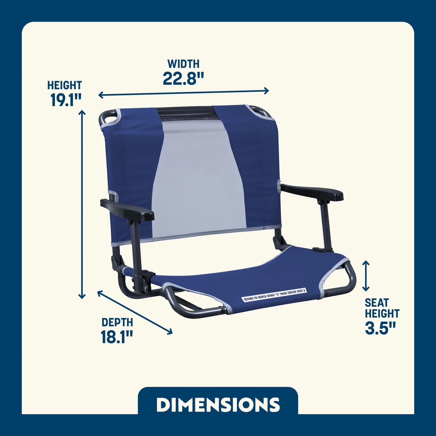 Big Comfort Stadium Chair™ with Armrests - Home Team Comfort