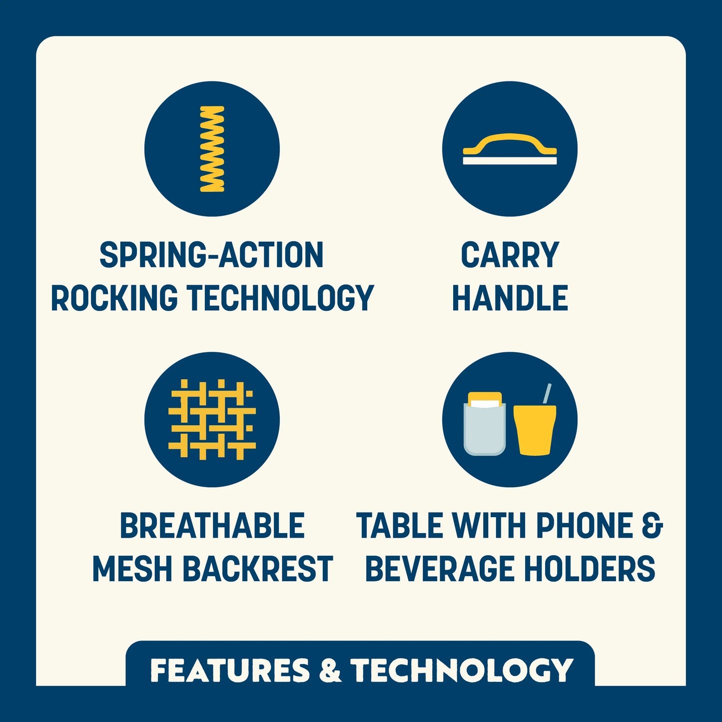 Freestyle Rocker™ with Side Table - Picnic Meal Prep