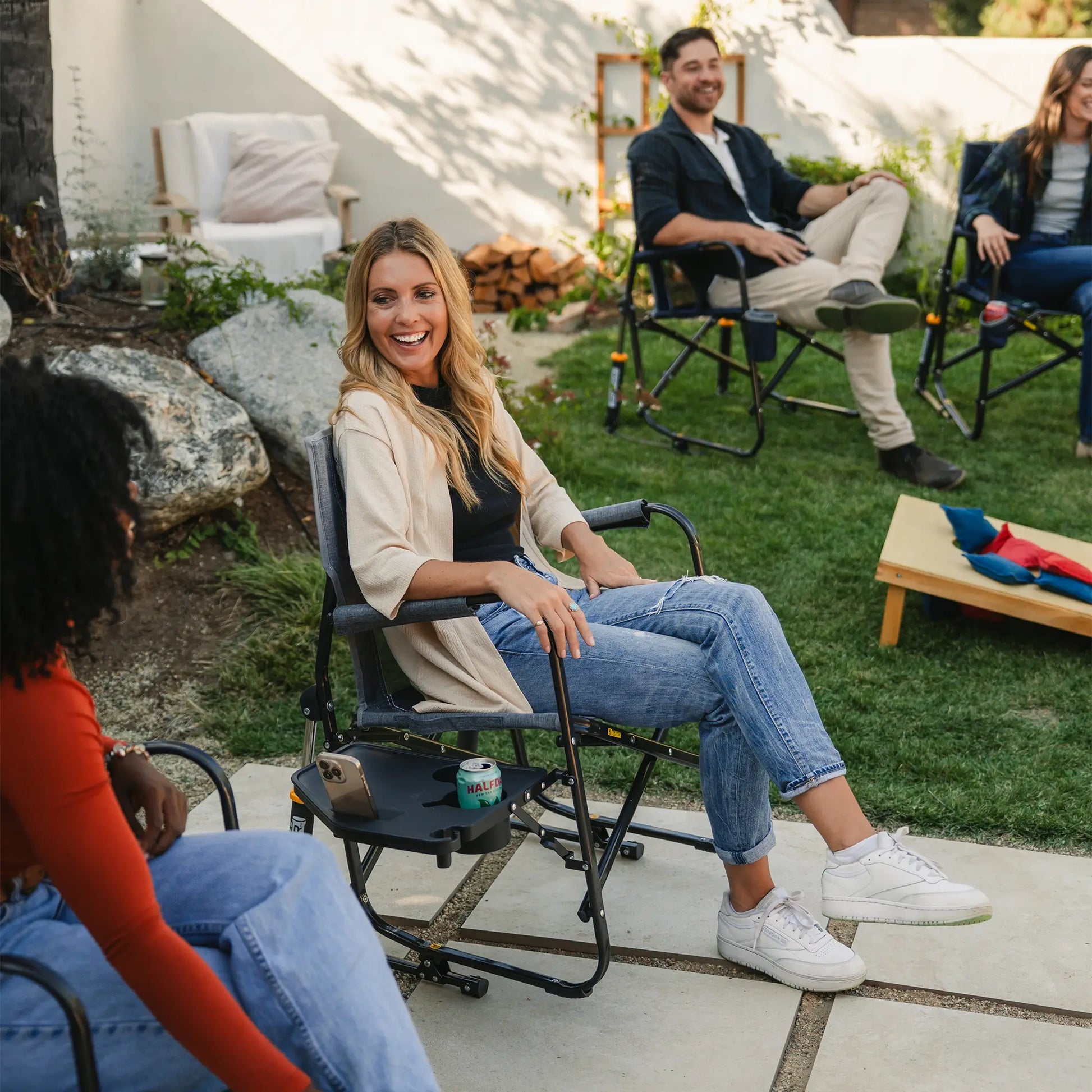 Freestyle Rocker™ with Side Table - Picnic Meal Prep