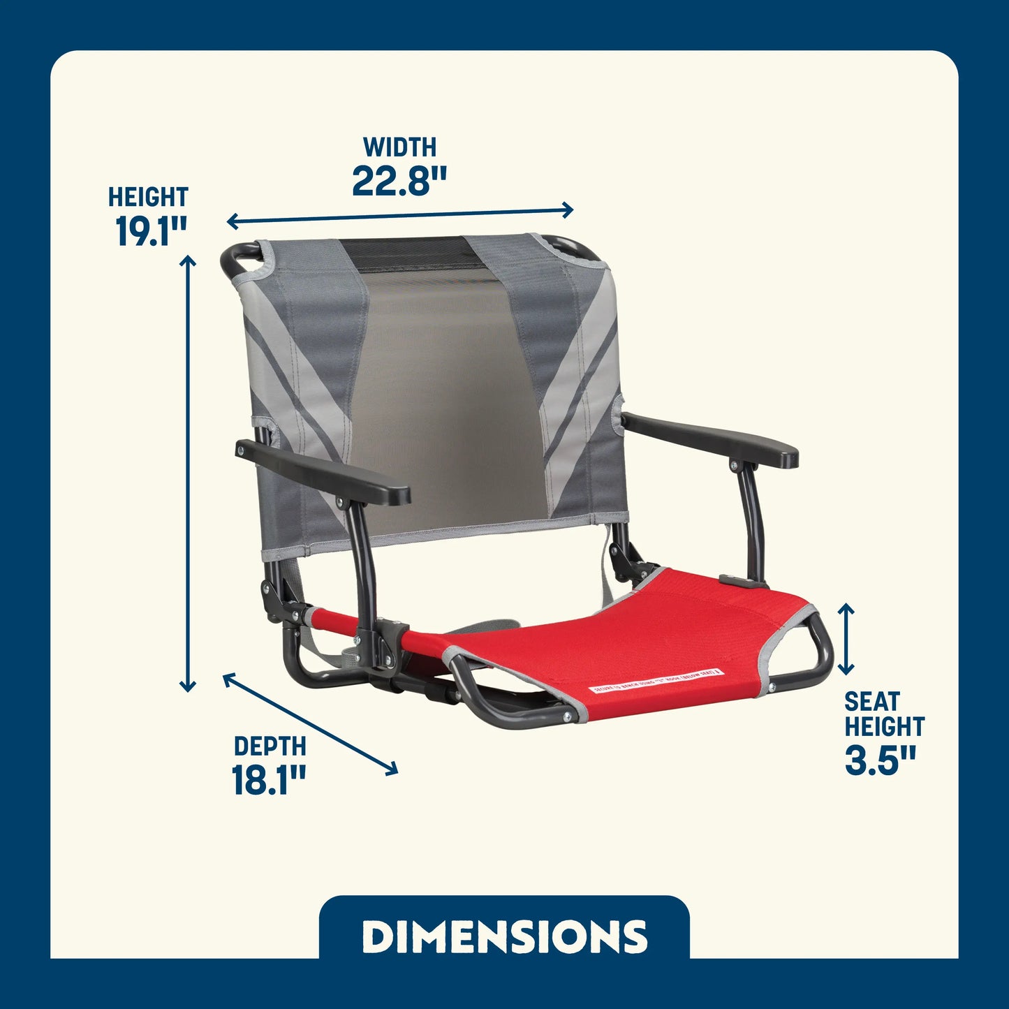 Big Comfort Stadium Chair™ with Armrests - Home Team Comfort