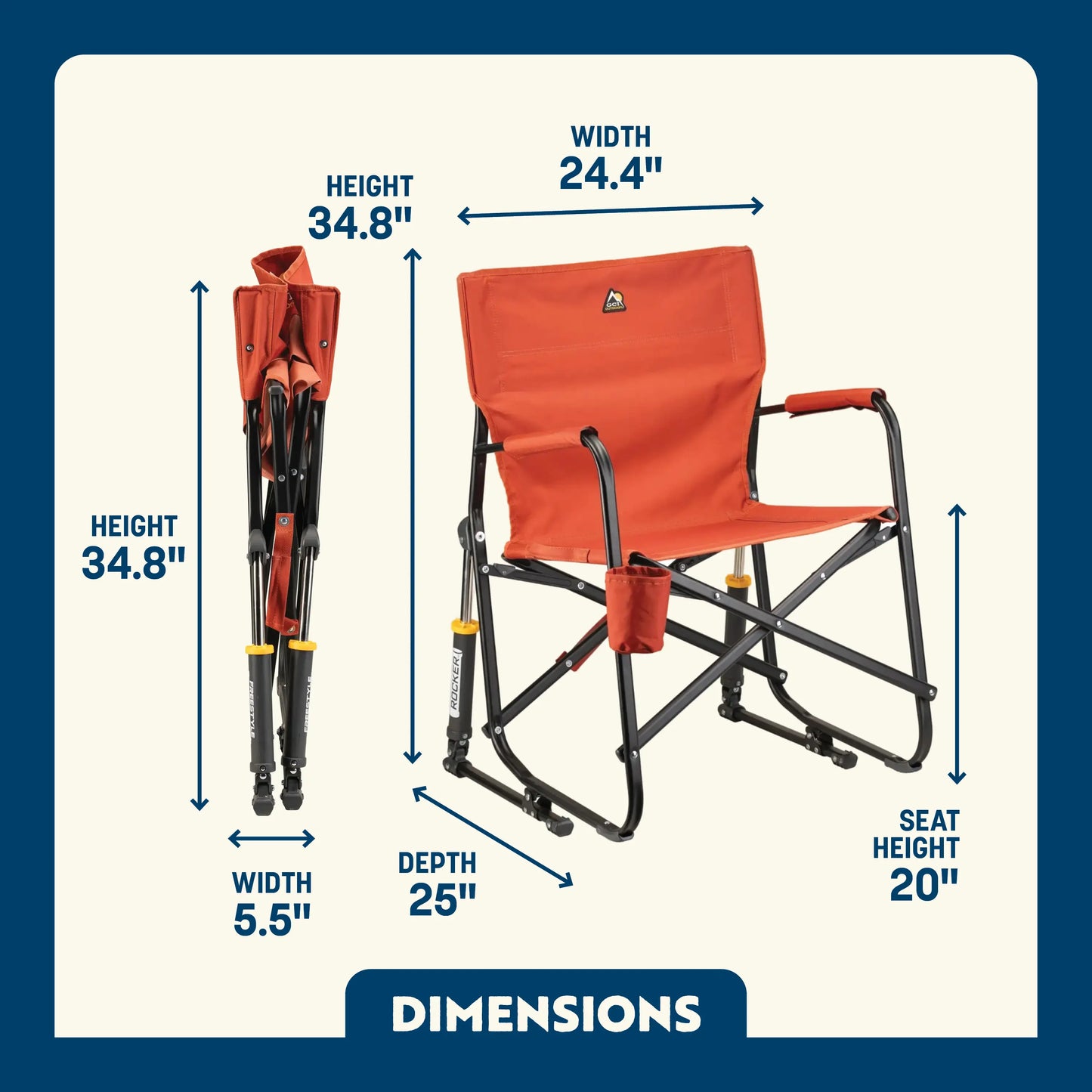 Freestyle Rocker™ - Pumpkin Spice - Porch Ease