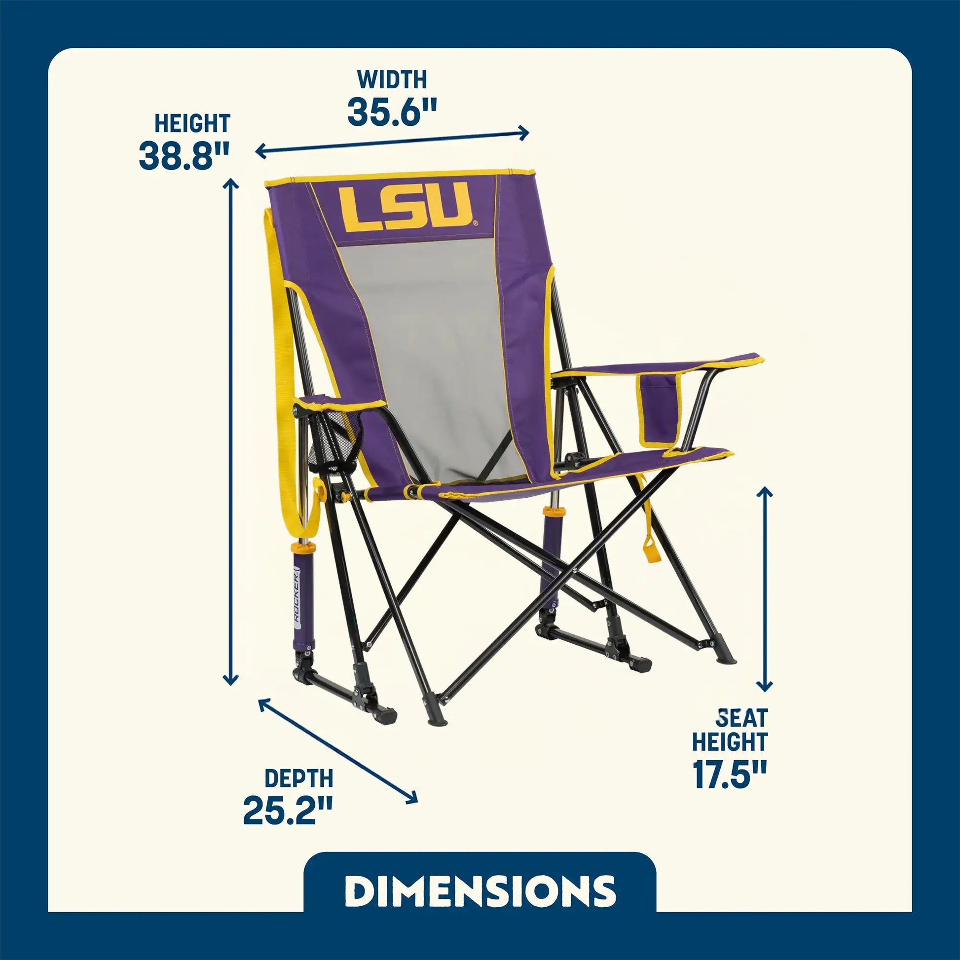 College Comfort Pro Rocker™ - LSU Tigers - Game Day Comfort