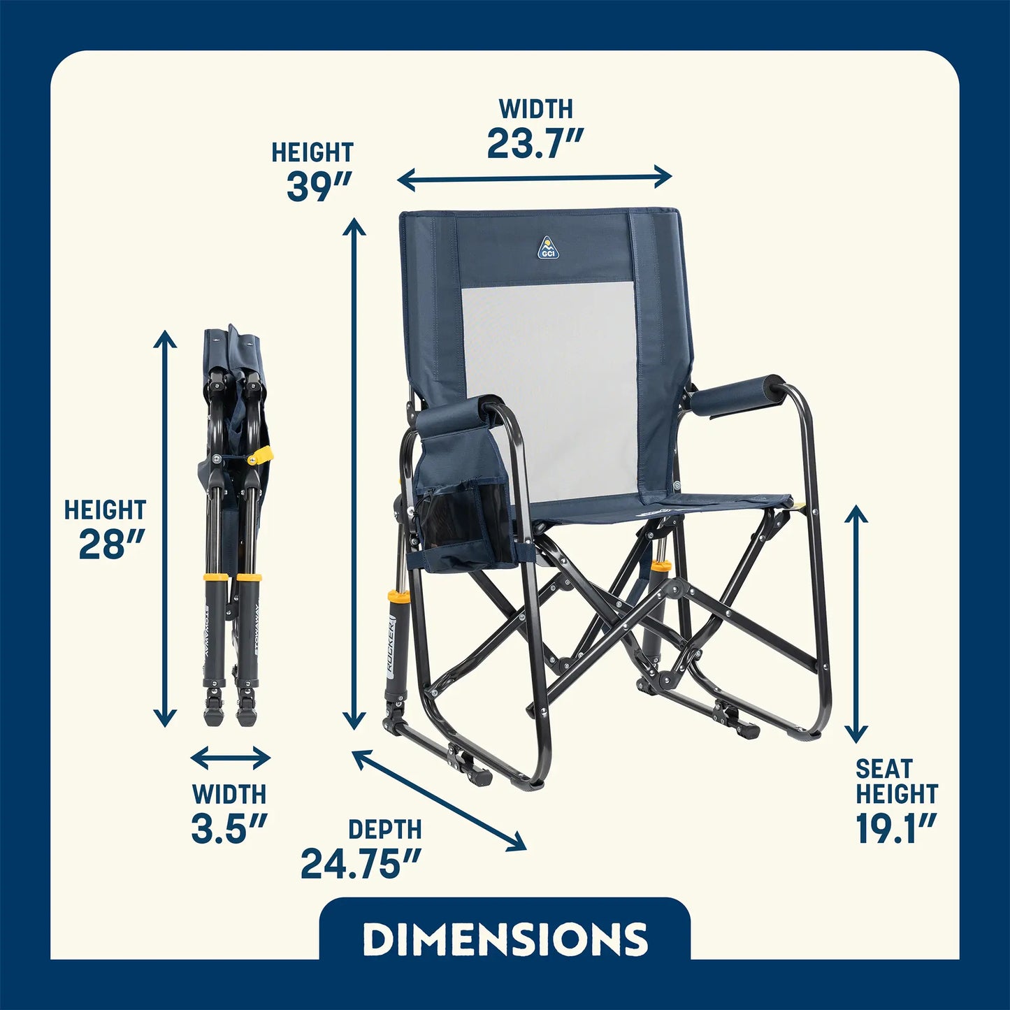 Stowaway Rocker™ with Storage Pouch - Packable Choice