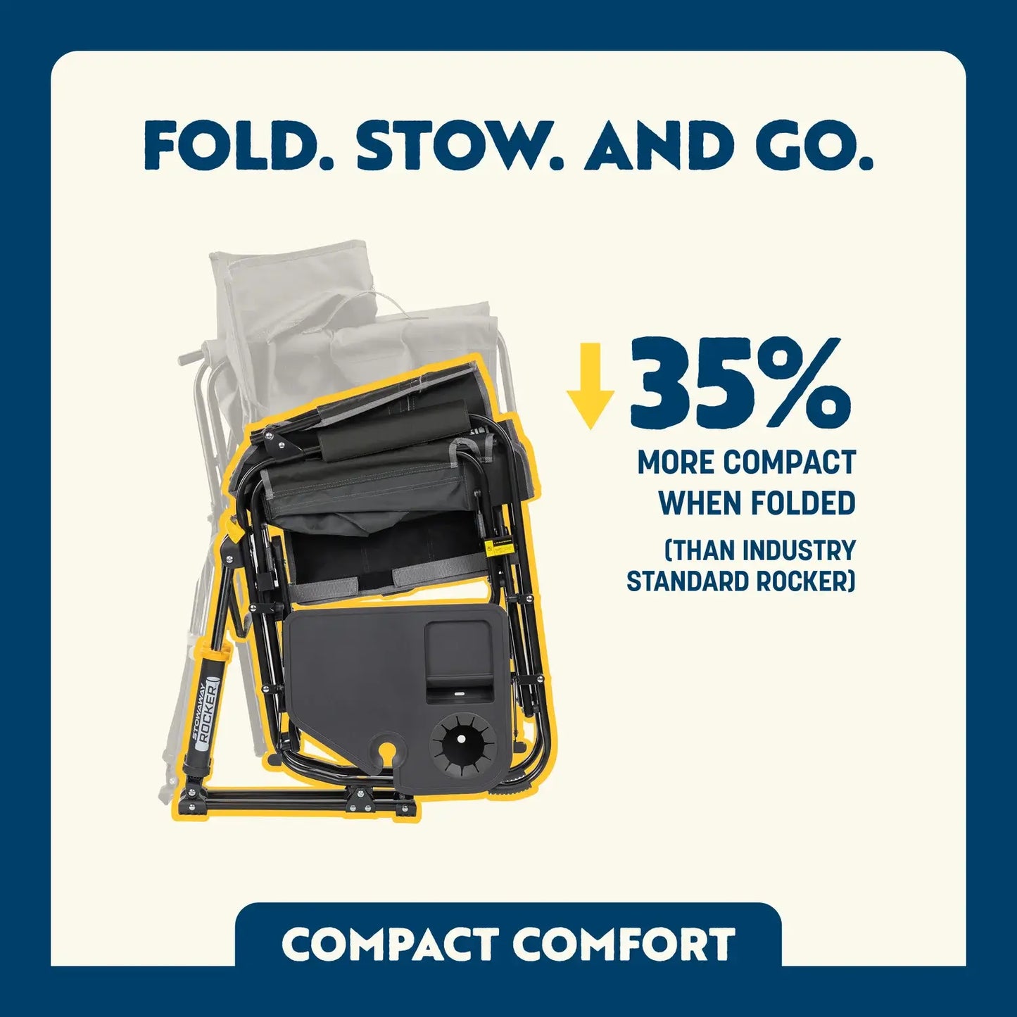 Stowaway Rocker™ with Side Table - Cookout Ready