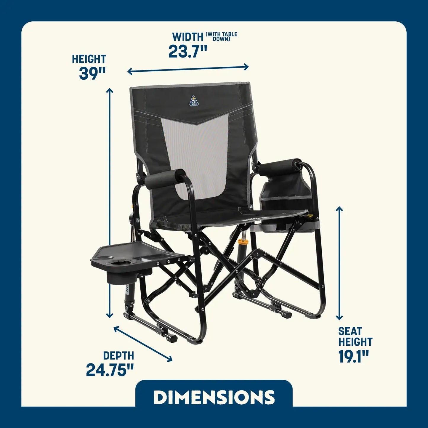 Stowaway Rocker™ with Side Table - Cookout Ready
