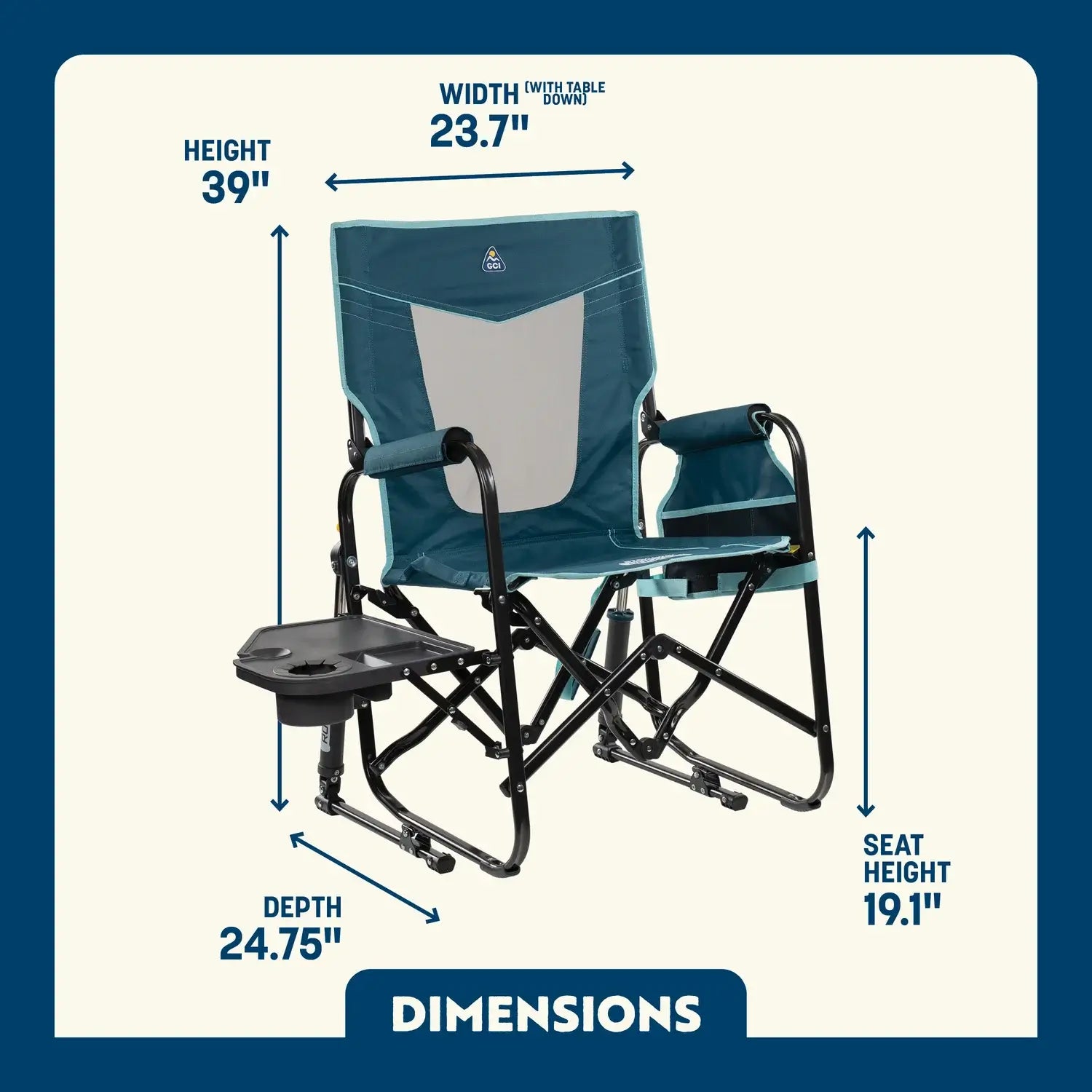 Stowaway Rocker™ with Side Table - Cookout Ready